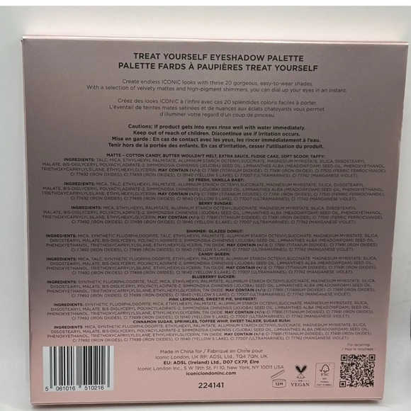 ICONIC LONDON Treat Yourself 20-Color Eyeshadow Palette SOLD OUT, NIB - Picture 5 of 5